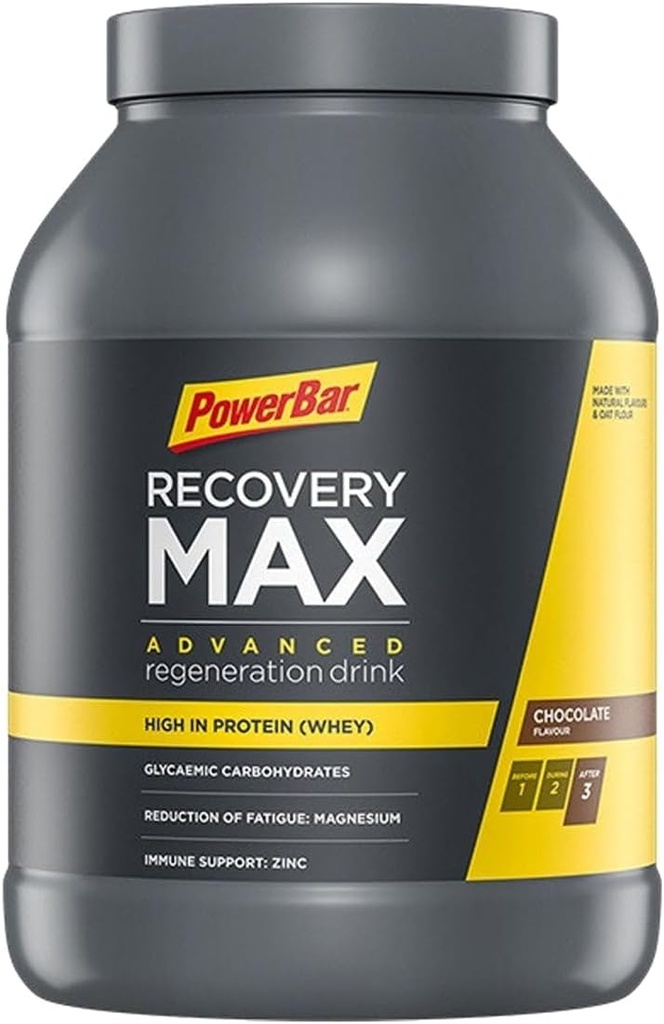 PowerBar, RecoveryMax, Drink Mix, Chocolate, Jar, 13 Servings