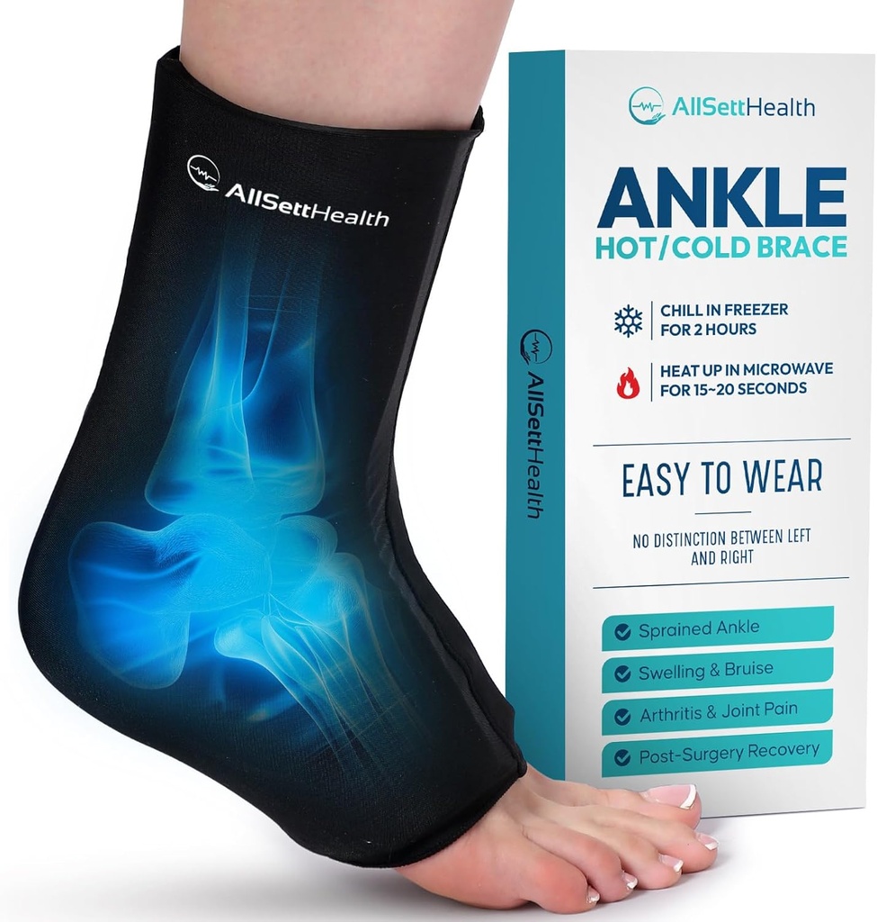 Pachet de gheață glezna Wrap pentru Umflare - Terapie fierbinte / rece Ice Wrap pentru calmarea durerilor de picior, Relief durere de toc, Fascitis plantar, Achile Tenditis Relief, Sprained Ankle Compression, Mic / Mediu