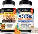 65 miliarde CFU supliment zilnic probiotic (1 lună de aprovizionare) Plus Curcumina turmerică cu extract de piper negru 1500mg complex (dimensiune proces)