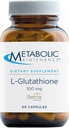 Metabolic Maintenance L-Glutathione 100mg - Antioxidant, Immune, Liver + Detox Support Supplement - 'Free Form' for Superior Absorption (60 Capsules)