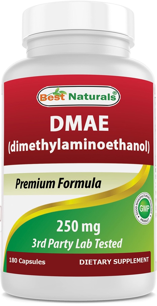 Cele mai bune Naturale DMAE Supliment 250 mg 180 capsule - Dimetilaminoetanol Bitartrat