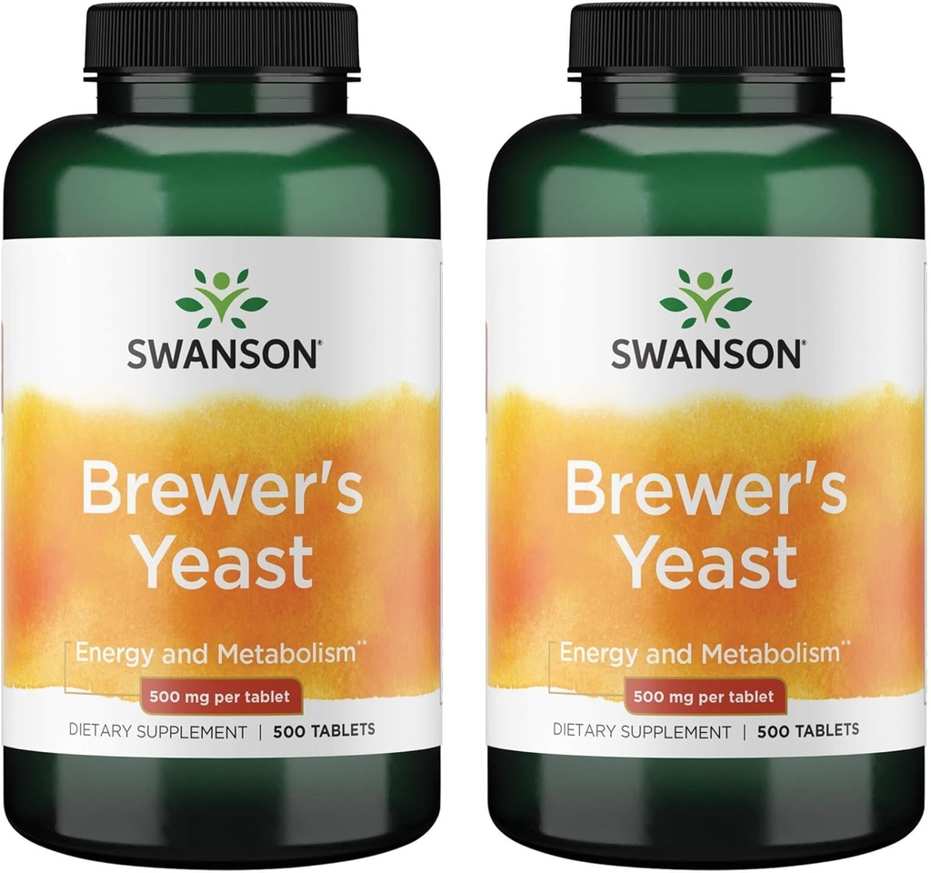 Swanson Brewer's Yeast - B Complex Vitamina Formula (500 mg, 500 comprimate) (2 ambalaj)
