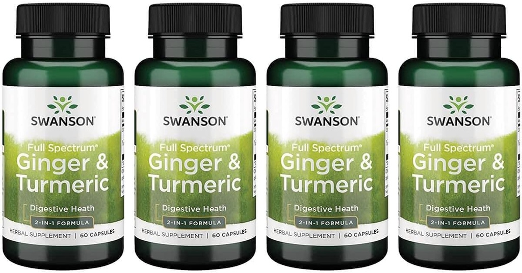 Swanson Full Spectrum Ginger & Turmeric 60 Capsule 4 Ambalaj
