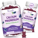 2 pachet de calciu magneziu Gume de zinc cu vitamina D3 & B12, Suplimente de calciu fără zahăr pentru bărbați, aroma de afine Vegan