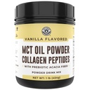 Keto MCT Oil Powder + Colagen + Prebiotic Acacia Fiber, Vanilla Flavor, 16oz. MCT Oil Powder din nuci de cocos. Grass Fed Colagen, Perfect pentru Keto, 0 Net Carb, Stevia, Erythritol, Powderd Drink