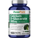 NusaPure Calciu D-Glucarate 500 mg 150 Veggie Caps, Vegan, Non-GMO, Gluten-Free