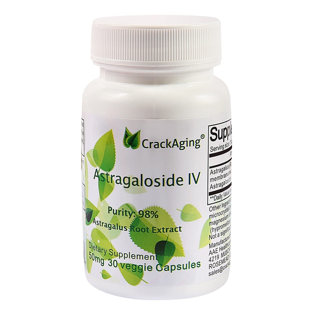Fisurare-Super-Absorbţie Astragalozidă IV 98% 50 mg 30 Capsule Anti-Aging ADN Telomere Astragalus Root Supplements