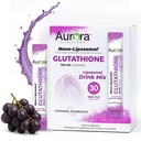 Aurora Nutrascience Nano-Liposomal Glutatione, struguri Pudred Drink Mix Immune & Antioxidant Gut Supplement de suport pentru sănătate, 750 mg per Serving, non-GMO, Sugar-Free, 30 Pachete de unică servire