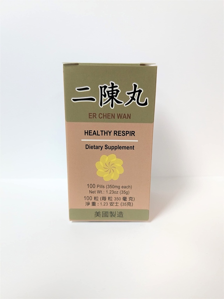 Lao Wei Respir sănătos - Er Chen Wan Herbal Supplement ajută pentru funcția bronșică, Sistemul respirator 350mg 100 pastile fabricate în SUA
