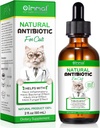 Antibiotice pentru pisici, Suplimente naturale de animale de companie antibiotice susține imune și pisici Alergie ajutor, Cat Multivitamine UTI picături pentru toate vârstele și rase de pisica, aroma de pui - 2 Fl Oz / 1 ambalaj