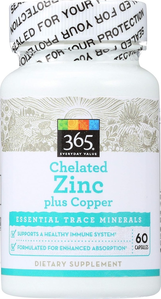365 by Whole Foods Market, Chelated Zinc plus Copper, 60 t