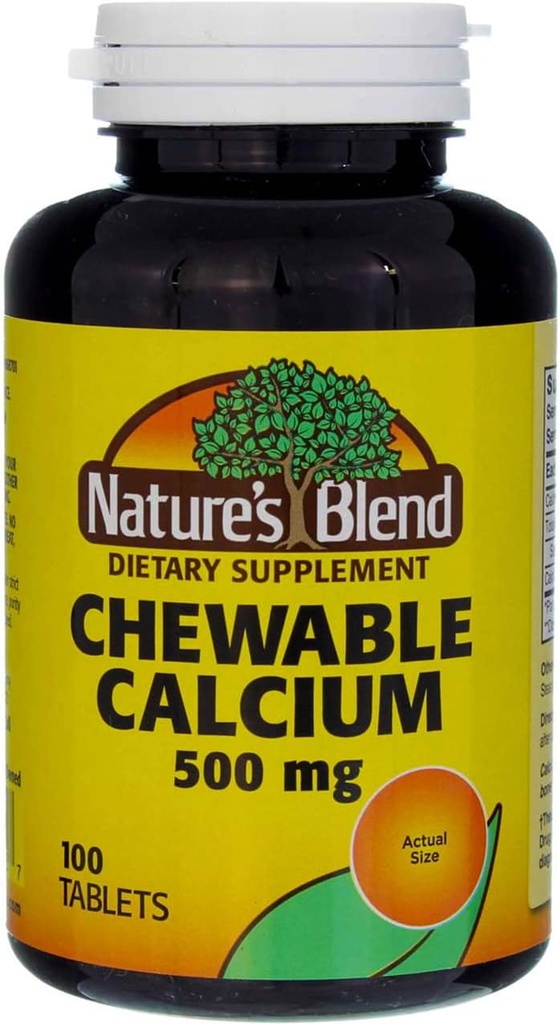 Blend de calciu masticabil 500 mg, 100 comprimate (pachet de 3)