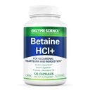 Enzime Science Betaine HCl cu Pepsin - Supliment pentru Low Stomac Acid - Betaine Hydrochloride Supliment - Enzime digestive - Enzimas Digestivas - 120 Capsule