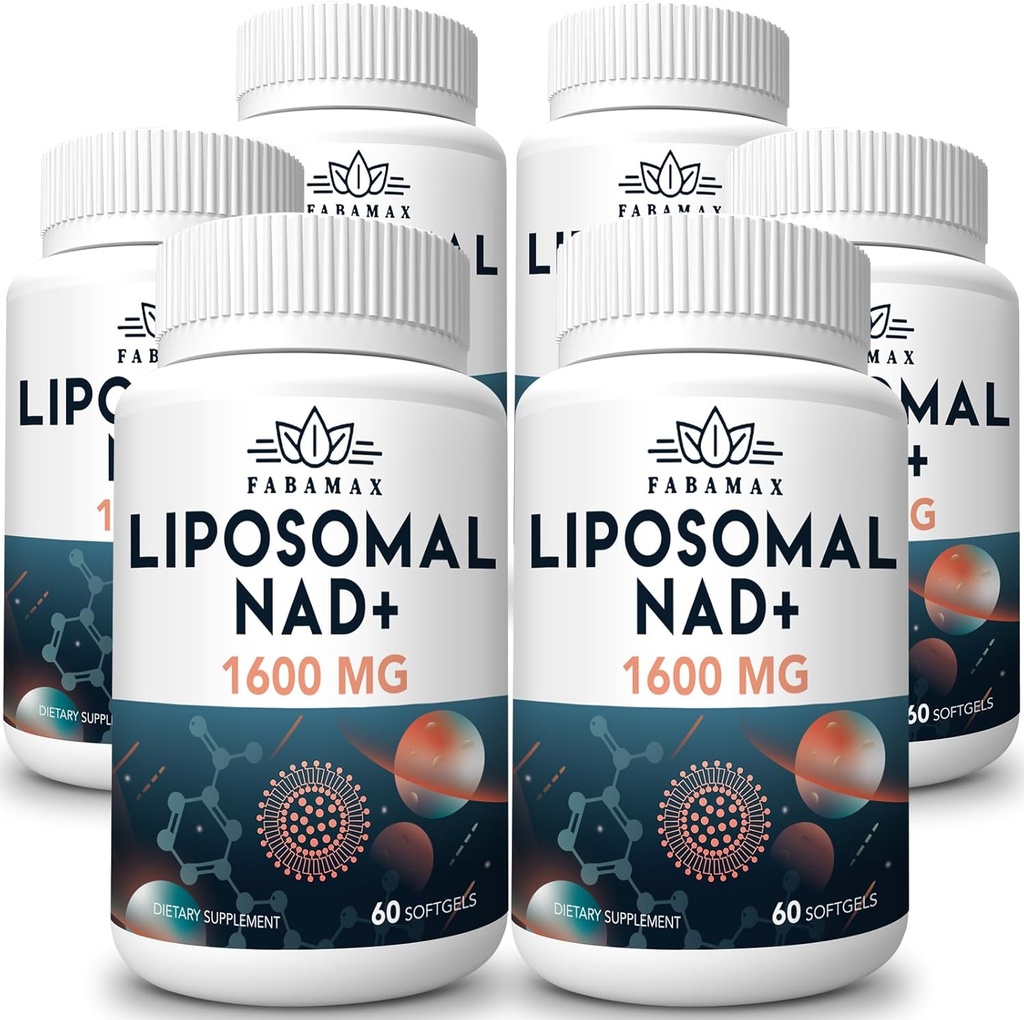 1600 mg Liposomal NAD Supliment, 98% Pure NAD+ Supliment, Absorbție superioară, Alternative la nicotinamidă Ribozid sau NADH la stimularea NAD+ pentru Aging Defense, Energie, Longevity, 360 Softgels