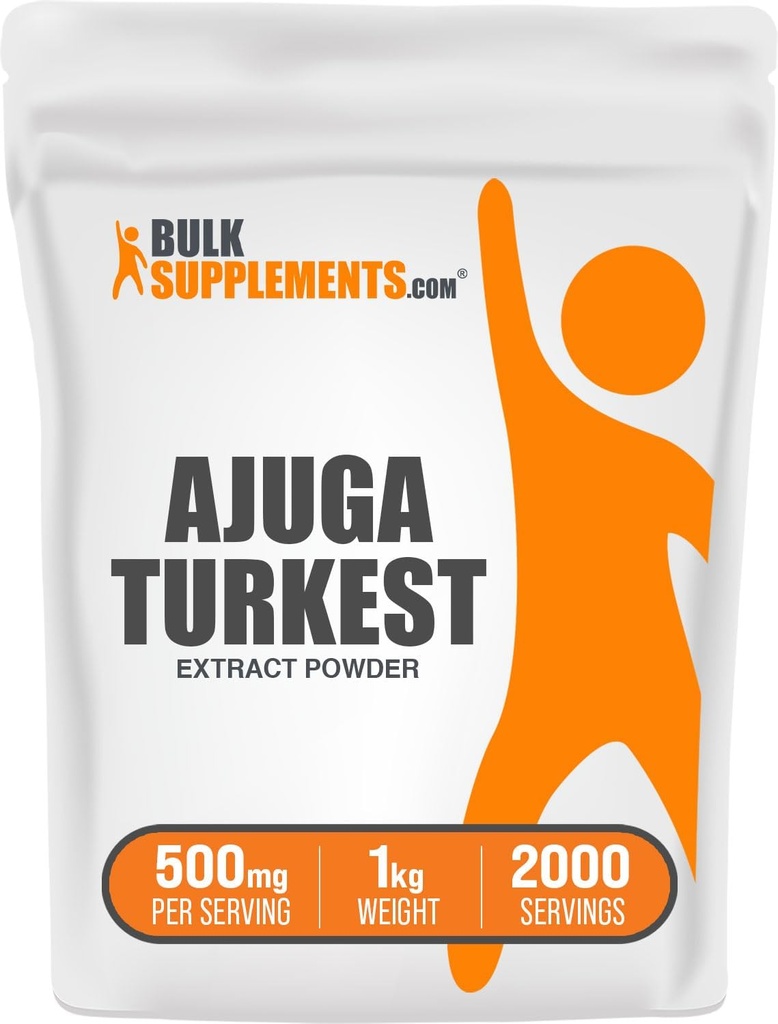 BulkSupplements.com Ajuga Turkest Extract pulbere - Herbal Supplement, Ajuga pulbere - Vegan & Gluten gratuit, 500 mg per Serving, 1kg (2,2 lbs) (Pachet de 1)