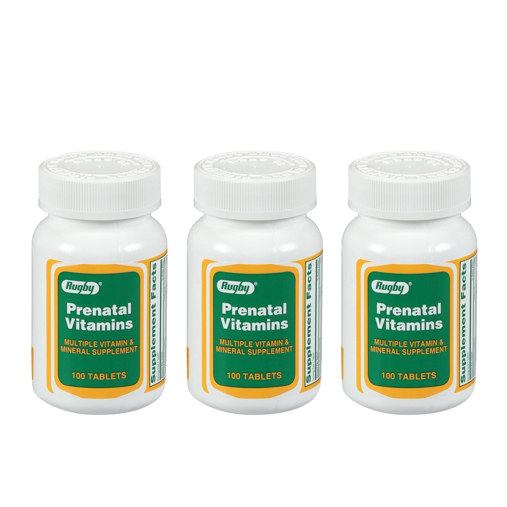 Vitamine prenatale de rugby - Suplimentul multiplu de vitamine și minerale - 100 comprimate (3 ambalaj)