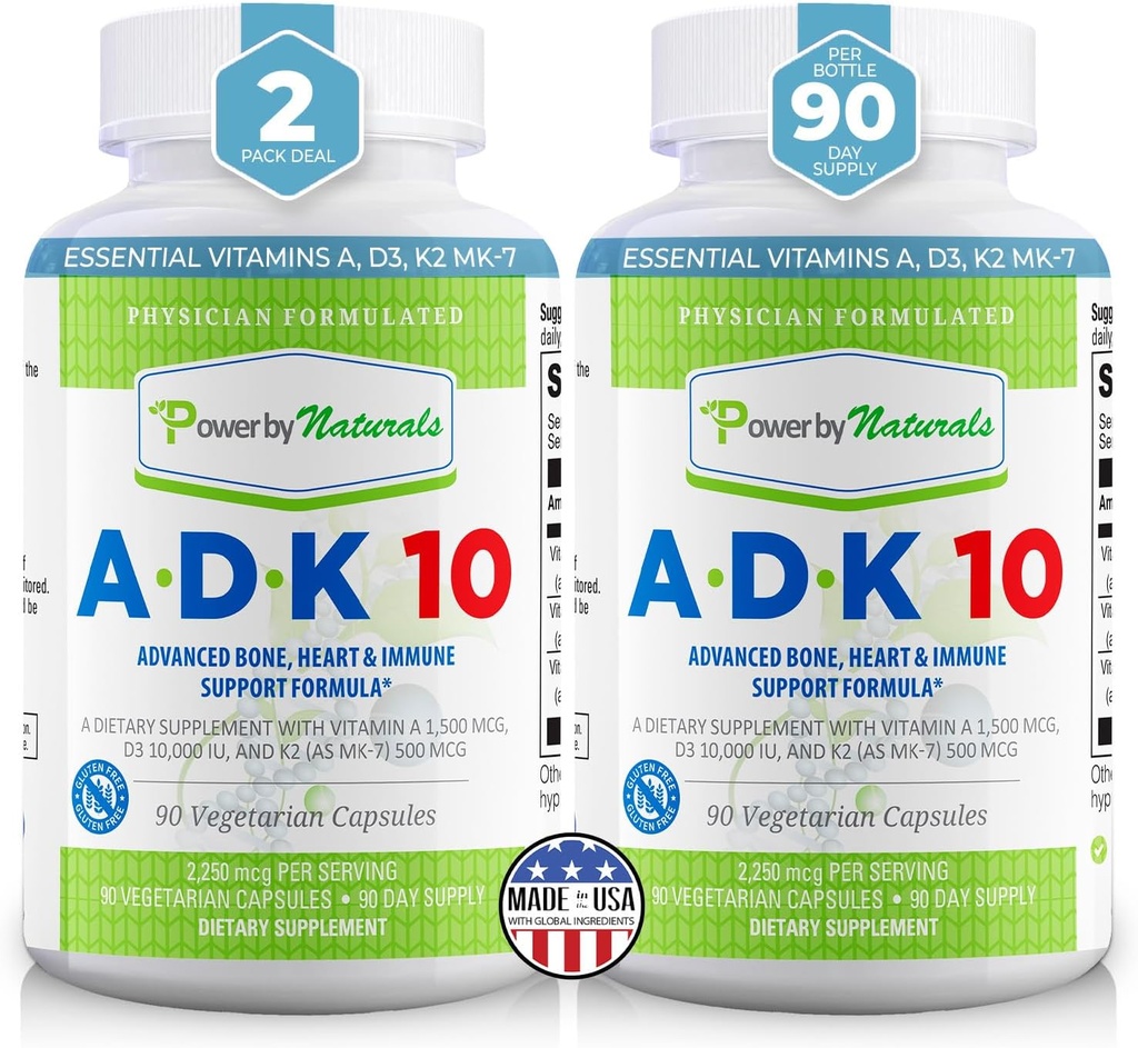 Putere prin Naturals ADK Suplimentul de vitamine 