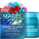 MARE EYE Gels & Collagen Moisturizer Face Cream Bundle - Geluri sub ochi pentru ochi Puffy Eyes și Cercuri Întunecate, Crema Anti-Îmbătrânire cu efect de hidratare - Colagen marin și acid hialuronic, Retinol
