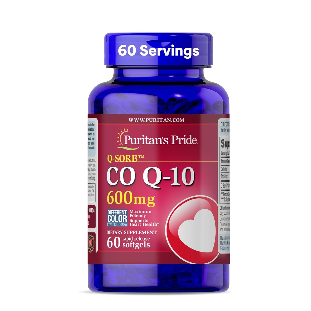 Pride Cozyme CoQ10 600mg, Supliment alimentar pentru sanatatea inimii, Presiunea sangelui, sanatatea gingiilor orale, si suport imbatranire sanatoasa, 60 zile de aprovizionare, Softgels de eliberare rapida