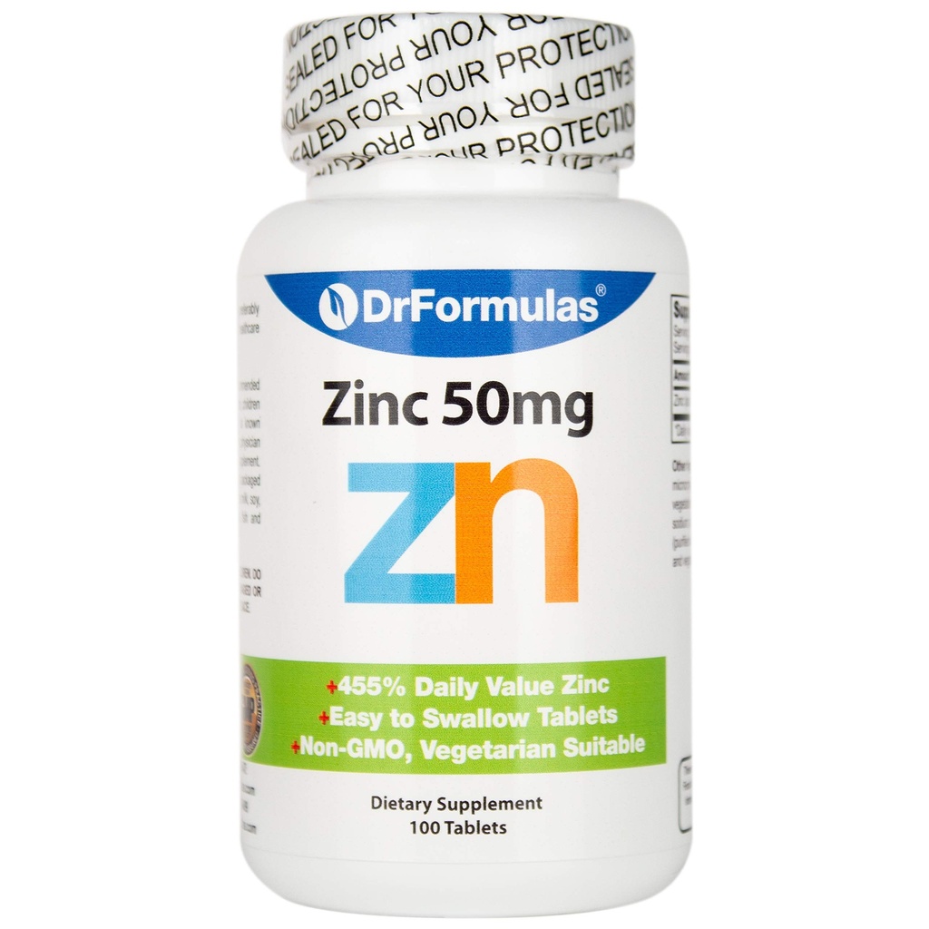DrFormulas Zinc pentru Acnee 50mg Supliment cu Citrat de oxid de zinc Chelated, 100 zile de aprovizionare (tablete nu Lozenges, Gluconat, sau Picolinat)