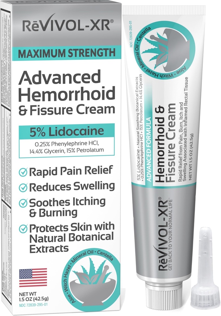 Tratamentul hemoroizilor avansat. 5% Lidocaină + Shrinks + Protejează pielea + Aloe + Vrăjitoare Hazel + Botanicals, External & Internal Use. Cele mai complete Outtlement & Fisure Cream, Rapid Relief, Made in USA.