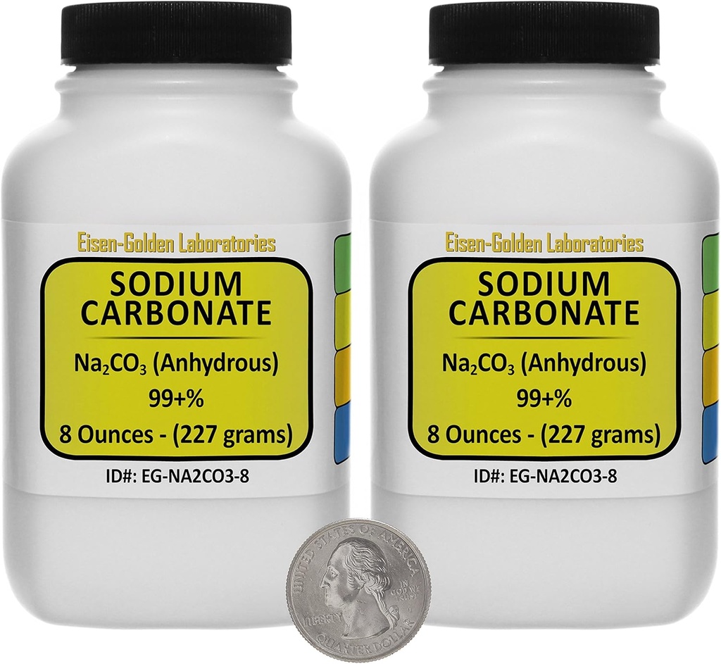 Carbonat de sodiu [CNa2O3] 99+% Pulbere de grad ACS 1Lb în două sticle spaţiale-saver