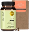 Viitor fel Vegan Supliment de fier pentru bărbați și femei cu vitamina C pentru energie, focalizare și suport imunitate - 30 de zile de aprovizionare, o capsulă pe zi (30ct în sticlă)