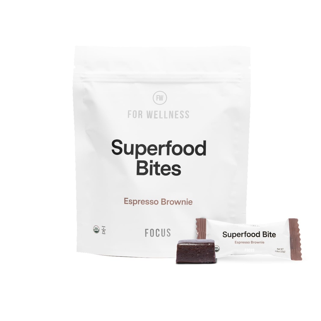 Pentru Wellness Superfood Focus Bites (10 Count), Cocoa Espresso Brownie 