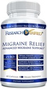 Cercetari Migrene Verificate Relief - Dual Action Supplement - Reduce Severitatea si Durata, Echilibrul Hormonilor - cu Ginger si Ginko Biloba- 60 Capsule - 60 Capsule - 1 luna de aprovizionare