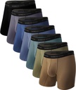 BAMBOO COOL Men Ultra ComfortSoft Lenjerie de corp, umiditate Wicking & respirabil Nu Ride Up Boxer Briefs cu Fly, Multipack