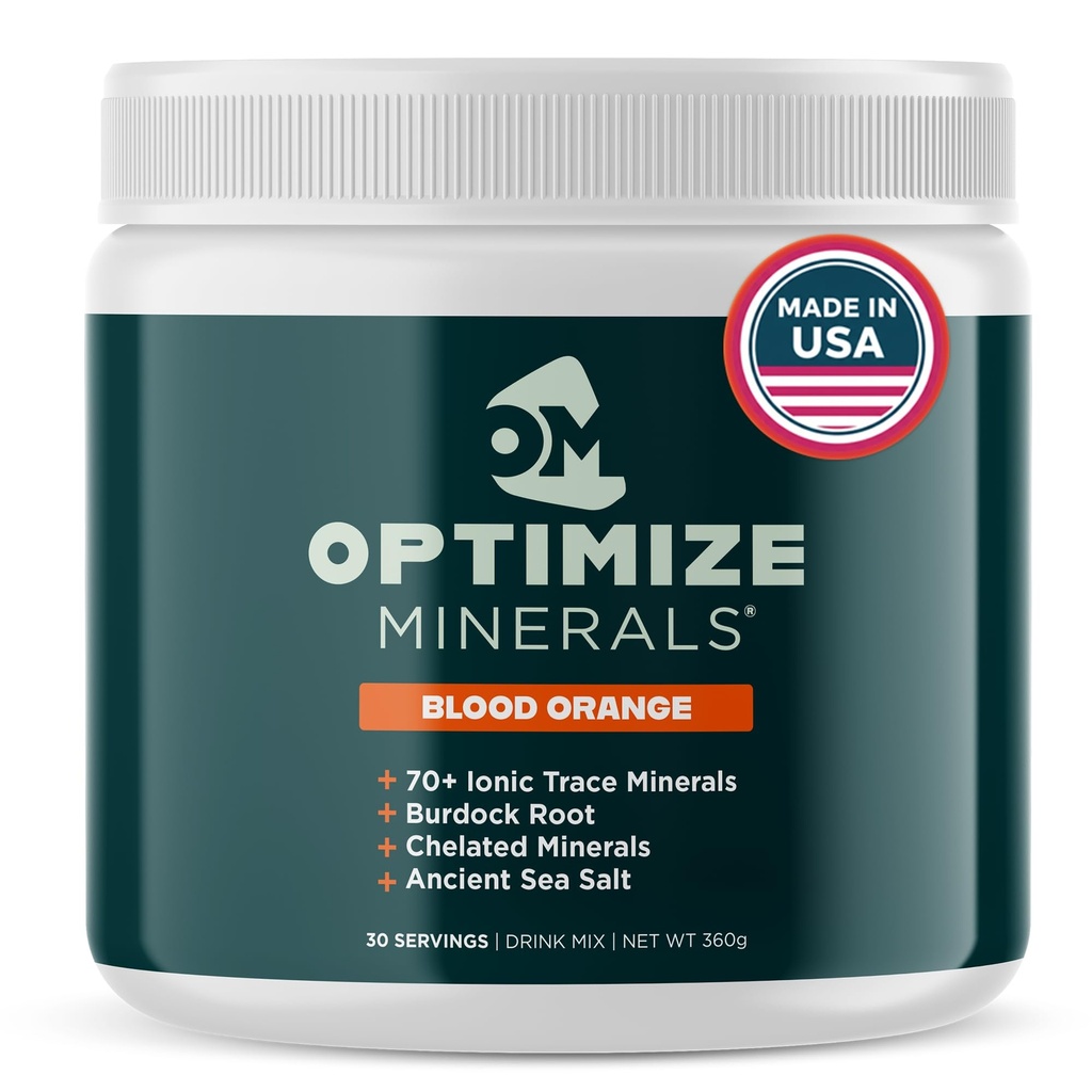 Optimiza minerale Multi Minerale - New Look Aceeaşi formulă de zi cu zi - Magneziu, Electroliţi & Trace Suplimentul mineral Pulbere - Gluten Vitamine Gratuite Băutură pentru Wellness Optimal - Portocaliu sânge, 30 Serviri