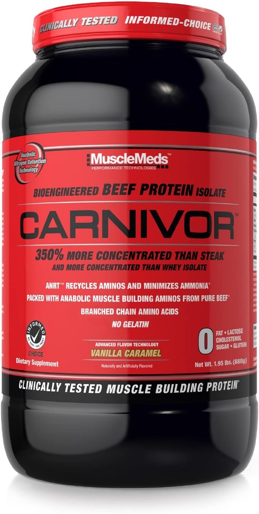 Carnivor MuscleMeds, Light Brown, Vanilla Caramel, 1,95 Pound (Pachet de 1)