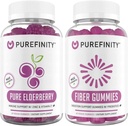 Fibră de purefinitate + Gumă de soc Bundle (Inulin FOS Prebiotic Fiber Gumies + Gume de elderberry cu două forțe cu zinc și vitamina C)