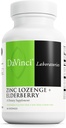 DAVINCI Labs Zinc Lozenge + Elderberry - Supliment pentru a sprijini sistemul imunitar, Plămâni sănătoşi şi ţesuturi gât* - cu vitamina D3, zinc, Elderberry & More - Lemon Flavor - 60 Lozenges