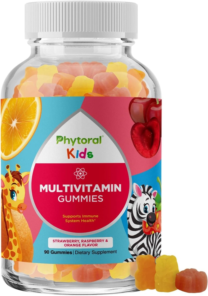 Phytoral Kids Vitamins Gummy Multivitamin Chewable - Kids Gummy Vitamins for Mood Support Natural Energy Boost and Immune Support for - Immune Gummies and Natural Multivitamin