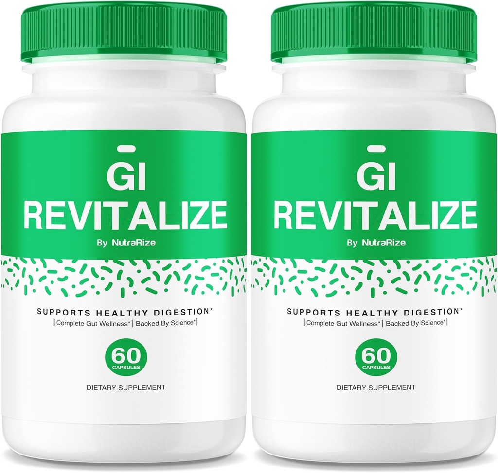 (2 ambalaj) GI Revitalize - GI Revitalize pastile Pro pentru a sprijini digestia sanatoasa, GI Revitalized Advanced Formula for Gut Health, G I Revitalizator Supliment de putere maximă revizuire (120 capsule)