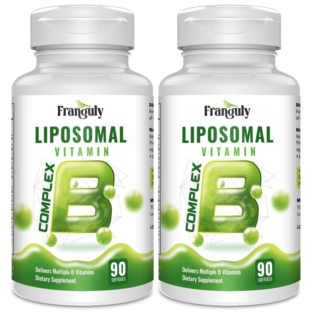 Complex lipozomal B conceput pentru vitamine B de înaltă absorbţie cu Inositol colină B1, B2, B3, B5, B6, Biotin, Folat, B12- Immune metilat, Energie, Brain & inima suport 180 Softgels