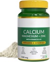 Naturals Calciu Magneziu & Zinc Tablete cu vitamina D3 & K2 (600 UI), Supliment de calciu pentru femei și bărbați, pentru sănătatea musculară