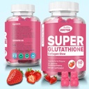 Super glutatione Colagen Glow Gummies,Glutatione Skin Care - Skin Brightening - Gummies Colagen - Anti-Aging L-Glutatione - Marine Collagen & Vitamine
