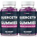 Primetime Sport Querbetin + Zinc + Vitamina C 1000 mg Gummie Suplimente cu Elderberry, Flavonoid Vitamina pentru copii Adulți Imunitate, Immunum Support Gummy Booster Vegan (2 ambalaj) 60 Conte (Pachet de 2)