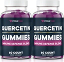 Primetime Sport Querbetin + Zinc + Vitamina C 1000 mg Gummie Suplimente cu Elderberry, Flavonoid Vitamina pentru copii Adulți Imunitate, Immunum Support Gummy Booster Vegan (2 ambalaj) 60 Conte (Pachet de 2)