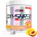 EHP Labs OxyShred Pre Workout pulbere - Preworkout pulbere cu L Glutamina si Acetil L Carnitina, Energetic Boost Drink - Peach Mango, 60 Serviri
