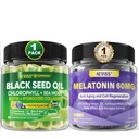 NEVASS Melatonină 60mg Gume + Gume de ulei de semințe negre