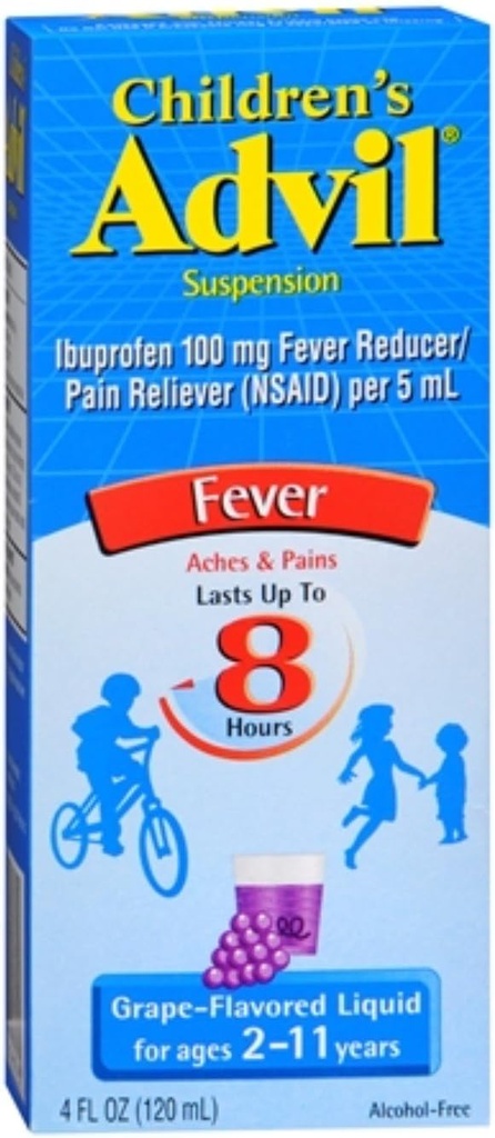 Advil pentru copii suspensie, struguri 4 oz (Pachet de 6)