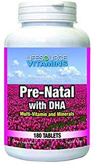 LifeSource Vitamine Pre-Natal Multi-Vitamina si Minerale cu DHA - Mama si Baby Health - 180 tablete