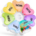 Organizator de pastile săptămânale cu Easy Push Button Design, Gelibo Big Pill Box 7 Ziua, Daily Pill Case Medicina Organizator pentru Vitamina, Ulei de pește, Supliment Artrita Noua ediție