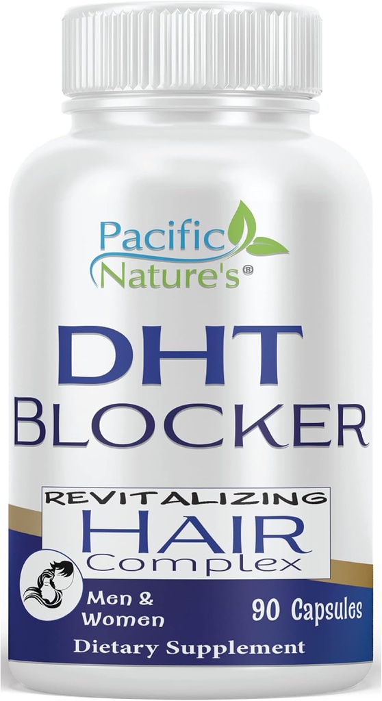 PACIFIC NATURE DHT Blocker revitalizarea supliment de crestere a parului (90 capsule) sustine cresterea sanatoasa a parului la ambele barbati si femei - non-GMO, gluten gratuit