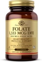 Solgar Folate 1,333 mcg DFE (acid folic 800 mcg) - 250 comprimate - Suport prenatal - non-GMO, Vegan, Gluten Free, Dairy Free, Kosher - 250 Serviri