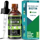 Extra Putere 10.000mcg Biotin Picături lichide cu aroma organică Berry 