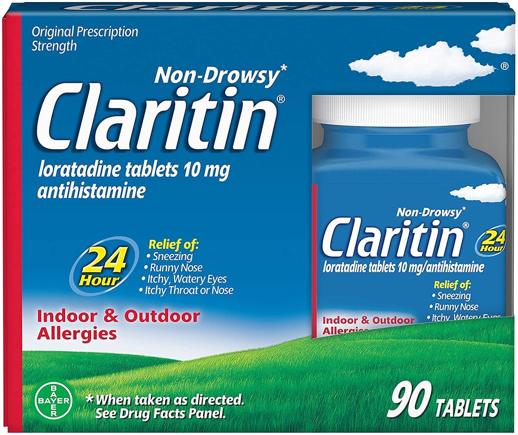 Claritin Indoor & Outdoor Allergy Relief, 90-tablete